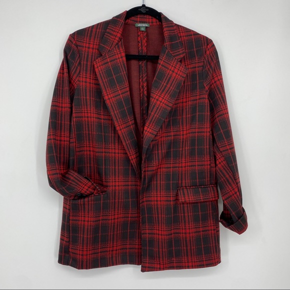 Wild Fable Red & Black Plaid Blazer Size Small - Picture 2 of 6